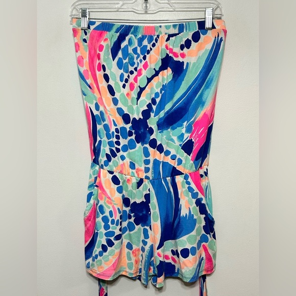 Lilly Pulitzer Ritz Ocean Jewels Strapless Shorts Romper - Picture 5 of 9